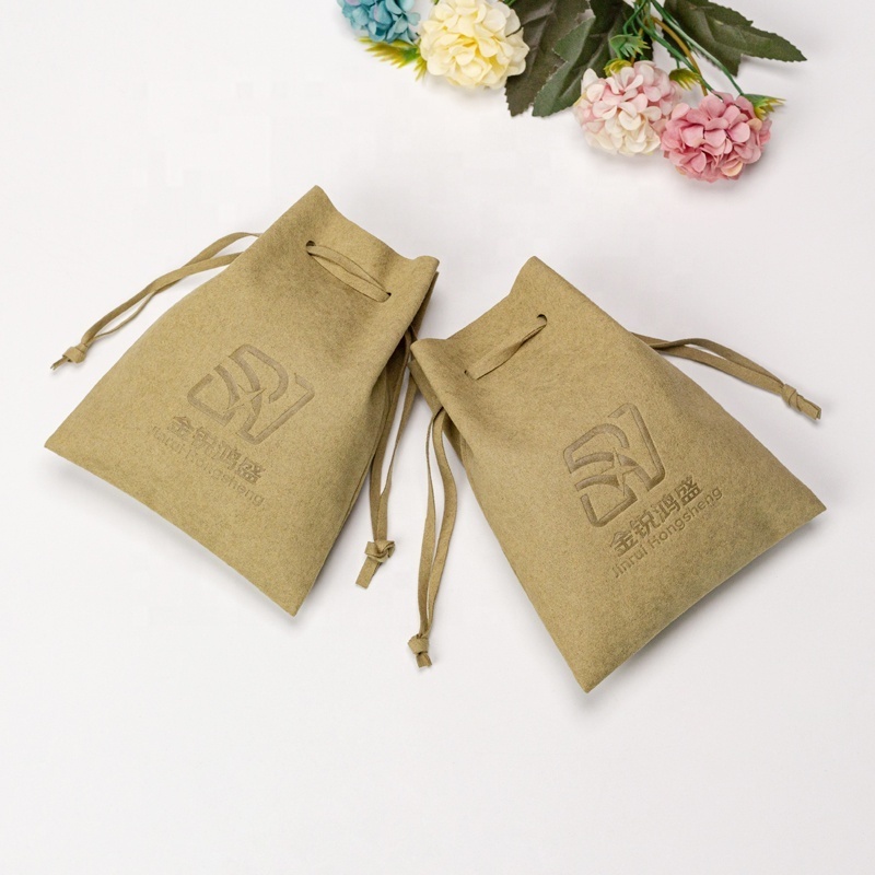 Luxury Custom Logo Jewelry Drawstring Bag Microfiber Gift Packaging Ring Earrings Jewelry Pouch