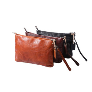 Popular Luxury Cowhide Leather Men Business Clutch Hand Bag Ultra-thin Mens Clutch Purse