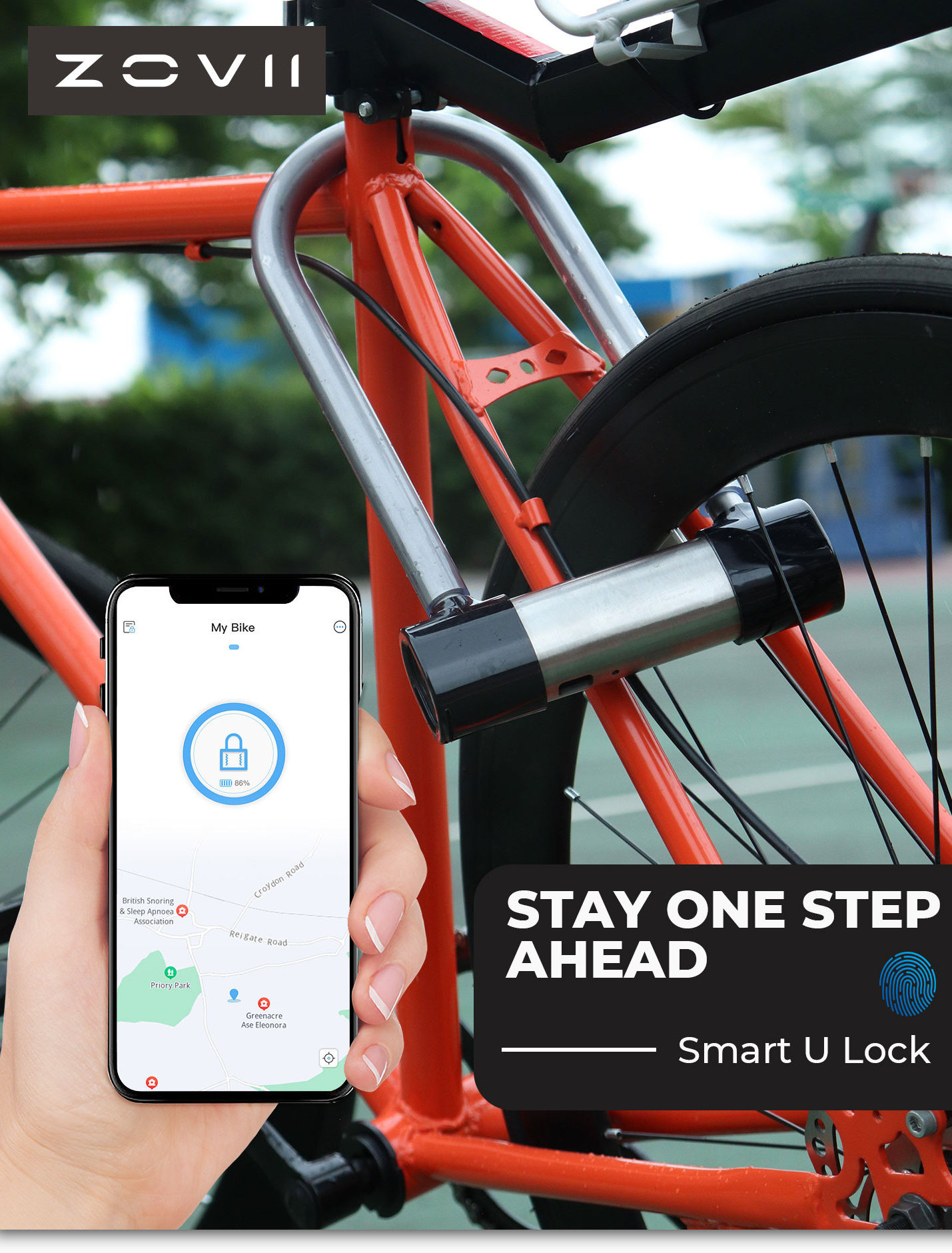 Bicycle U Lock Security Cycling Lock Motorcycle Electric Bike Fingerprint Combination Anti-theft U-shaped Lock