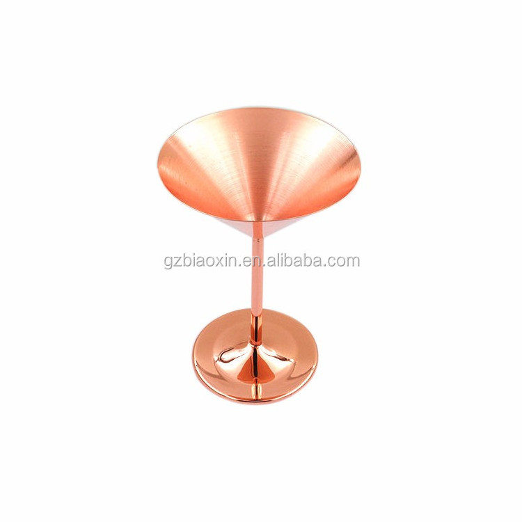 Stainless steel 304  Martini Cup Goblet with copper plated color Cocktail goblet Bar cup bar tools