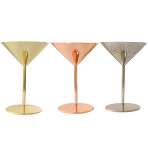 Stainless steel 304  Martini Cup Goblet with copper plated color Cocktail goblet Bar cup bar tools