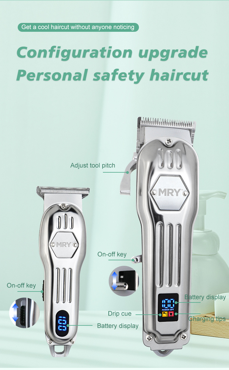 ODM Newly Design Metal Usb Rechargeable Cordless Hair Trimmer Professional Electric Hair Clipper for Men Hair Shaver