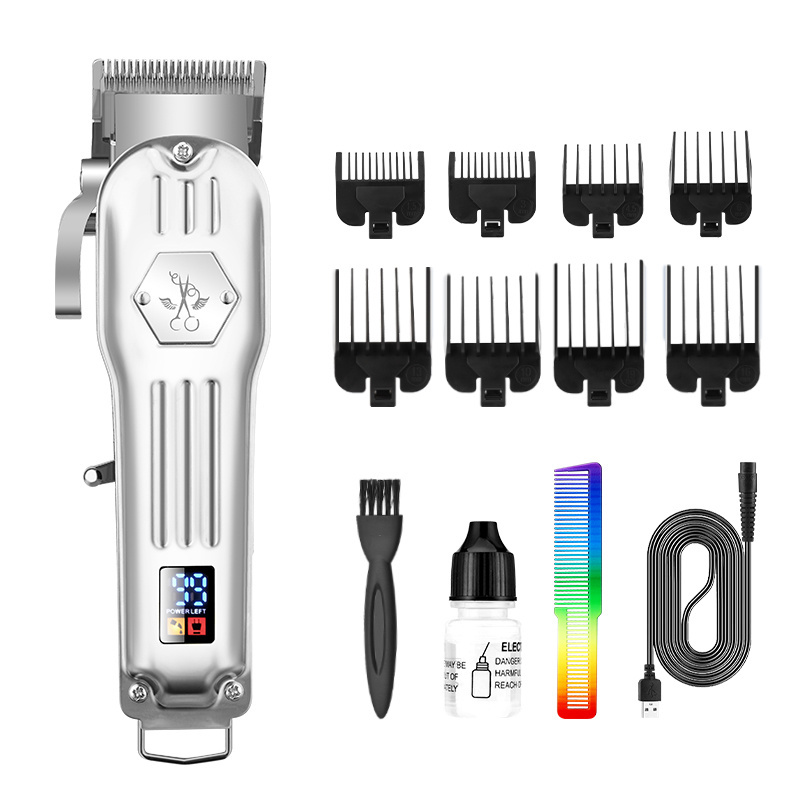 Metal Cordless Hair Trimmer Hair Cutting Machine Barber Gold Electric Metal for Men USB Haircut Free Spare Parts Hair Clippers