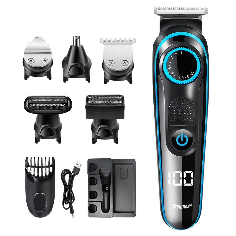 Professional Lithium Battery Powered 5 in 1 Multifunctional Multi Grooming Kit Beard Trimmer Cordless Hair for Men's Shaving