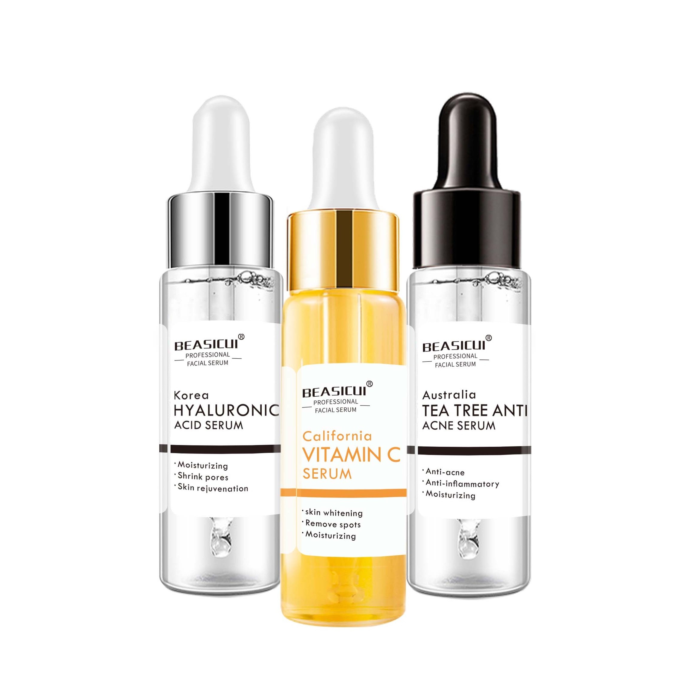 Private Label Serum With 20% Hyaluronic Acid & Vitamin E ODM/OEM Organic Anti Aging Brightening Wrinkle Face Vitamin C Serum