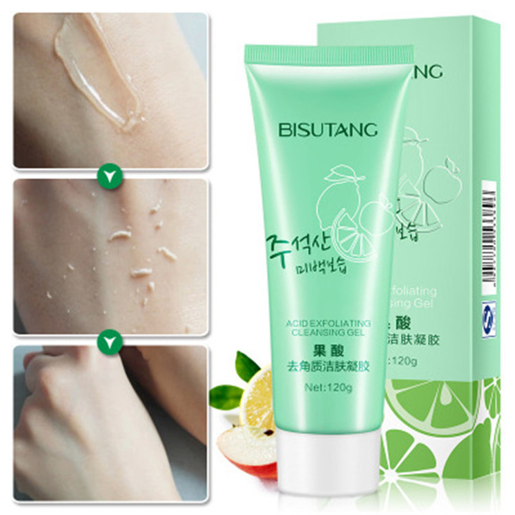 OEM fruit acid deep exfoliating cleanser gel skin care products deep cleansing shrink pore whitening exfoliating gel