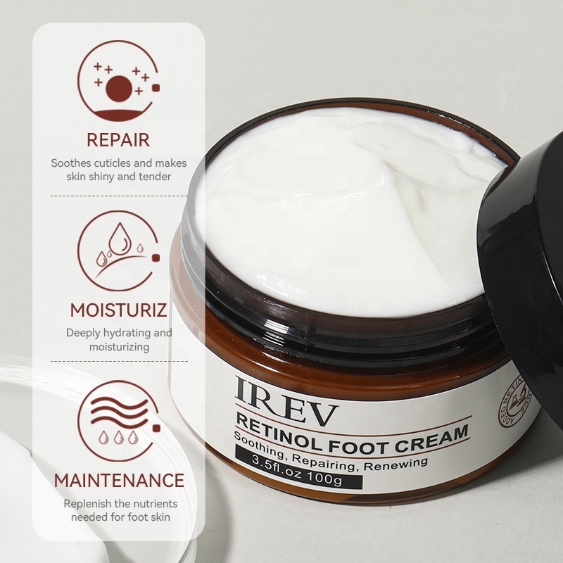 Retinol Foot Care Cream Ror Cracked Heels Exfoliating Anti Crack Peeling Dead Skin Removal Foot Repair Whitening Foot Cream