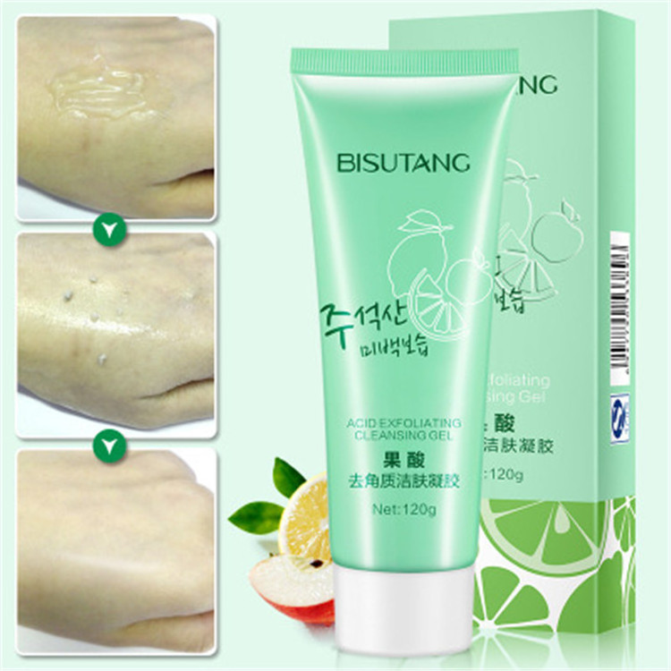 OEM fruit acid deep exfoliating cleanser gel skin care products deep cleansing shrink pore whitening exfoliating gel