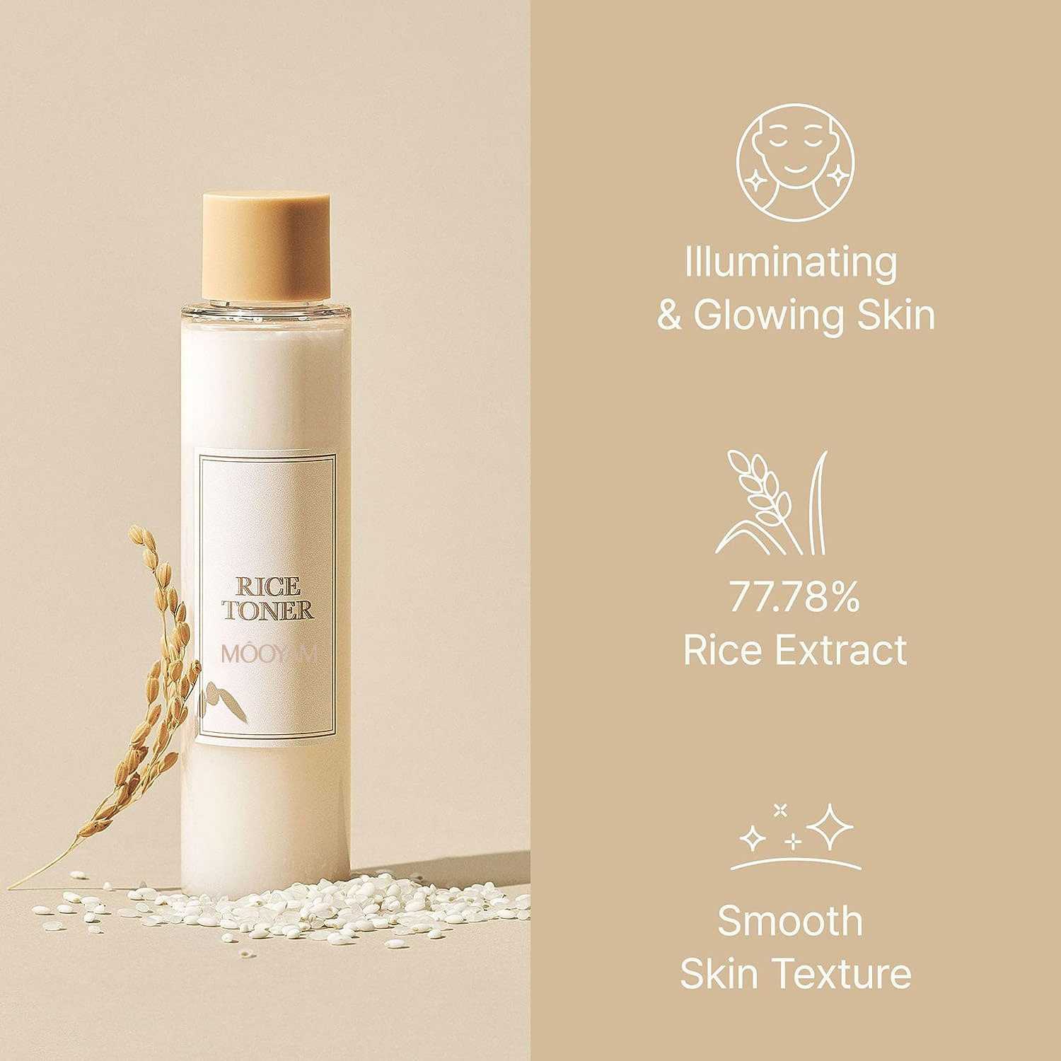 Korea Skin Care 77.78% Rice Extract Toner Glow Essence Hydrating Vegan Beauty Rice Toner with Niacinamide