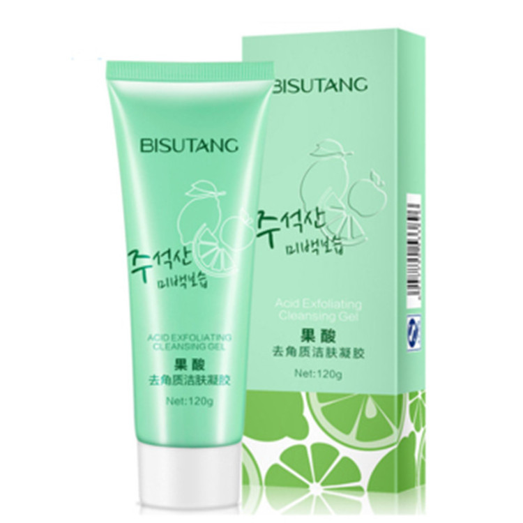 OEM fruit acid deep exfoliating cleanser gel skin care products deep cleansing shrink pore whitening exfoliating gel