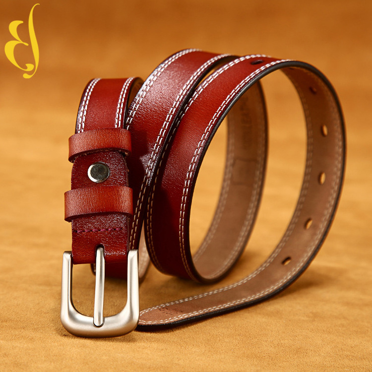 Manufacturer direct sales genuine leather women chastity belt custom leather women belts with alloy buckle