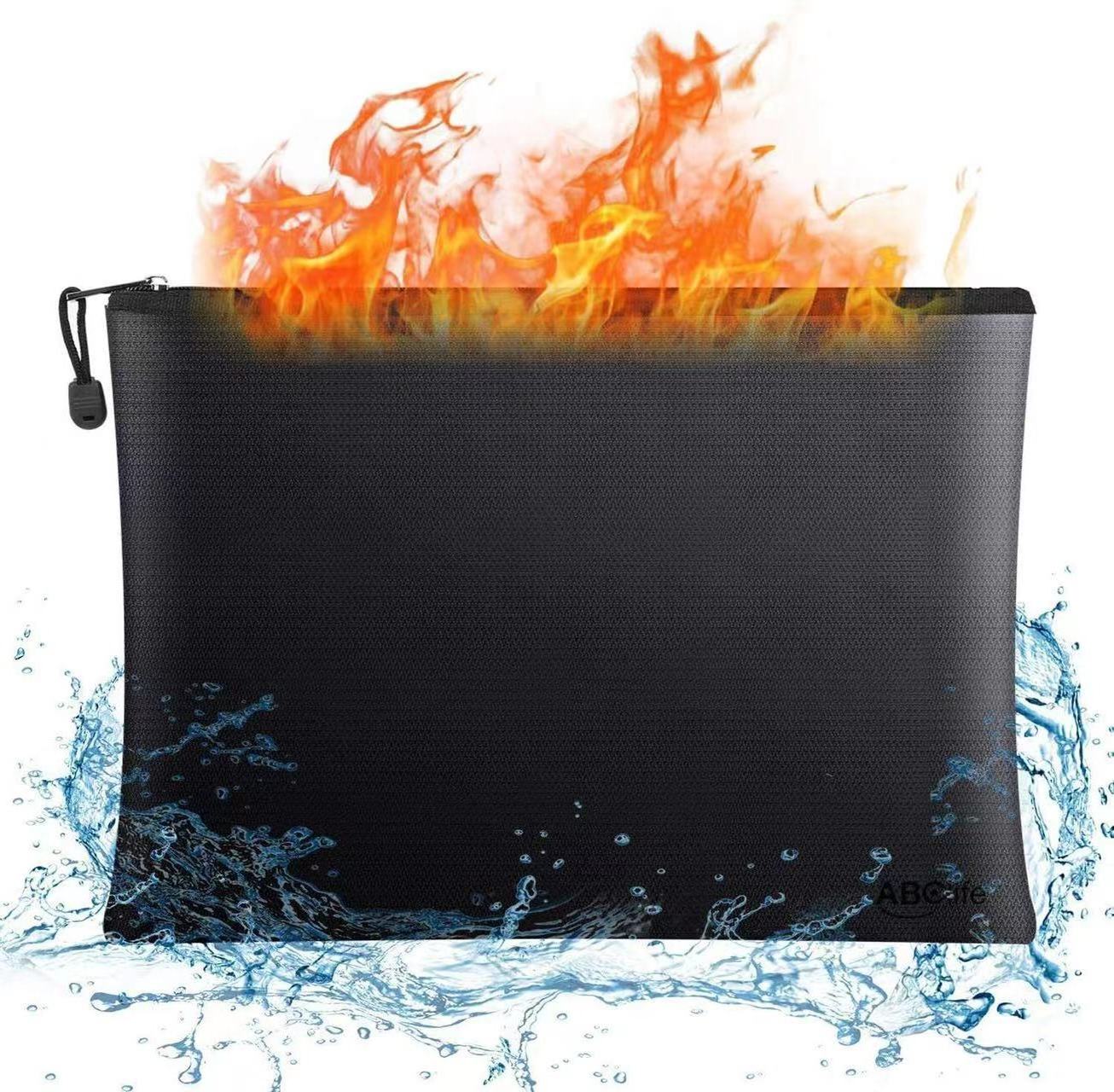 Fireproof Safe Money Document Bags 2 Size for A4 A5 Documents Cash Passport Tablet Holder File