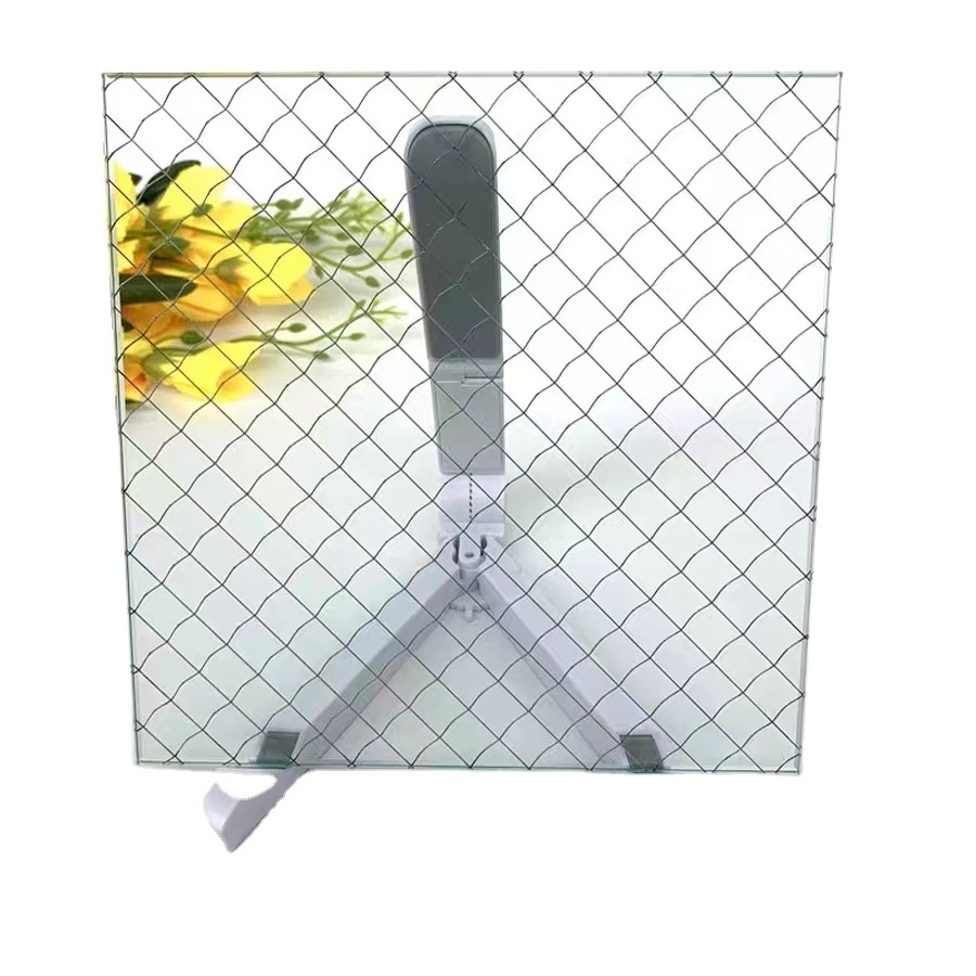 6mm 8mm 10mm Tempered or Laminated Chicken Wire Glass Suppliers for Hotel Decoration Facade Walls with Fire Rated