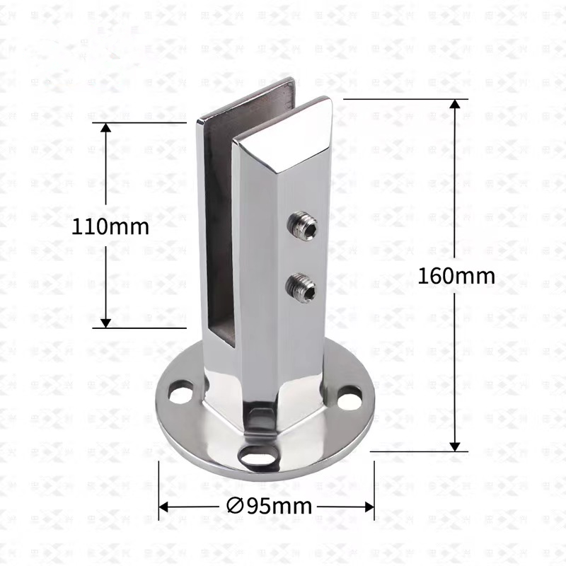 Stainless Steel Square Glass Spigots Pool Fence Spigot Clamp Home Garden Stairs Balustrade Railing