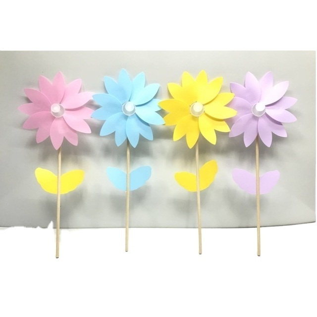 wholesale customized plastic windmill toy garden decoration plastic pinwheel