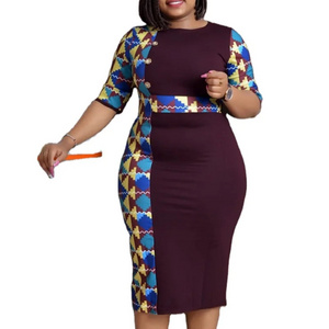 Latest Design African Women Clothing Ladies fashion modern fit kitenge Plus Size Women's dress