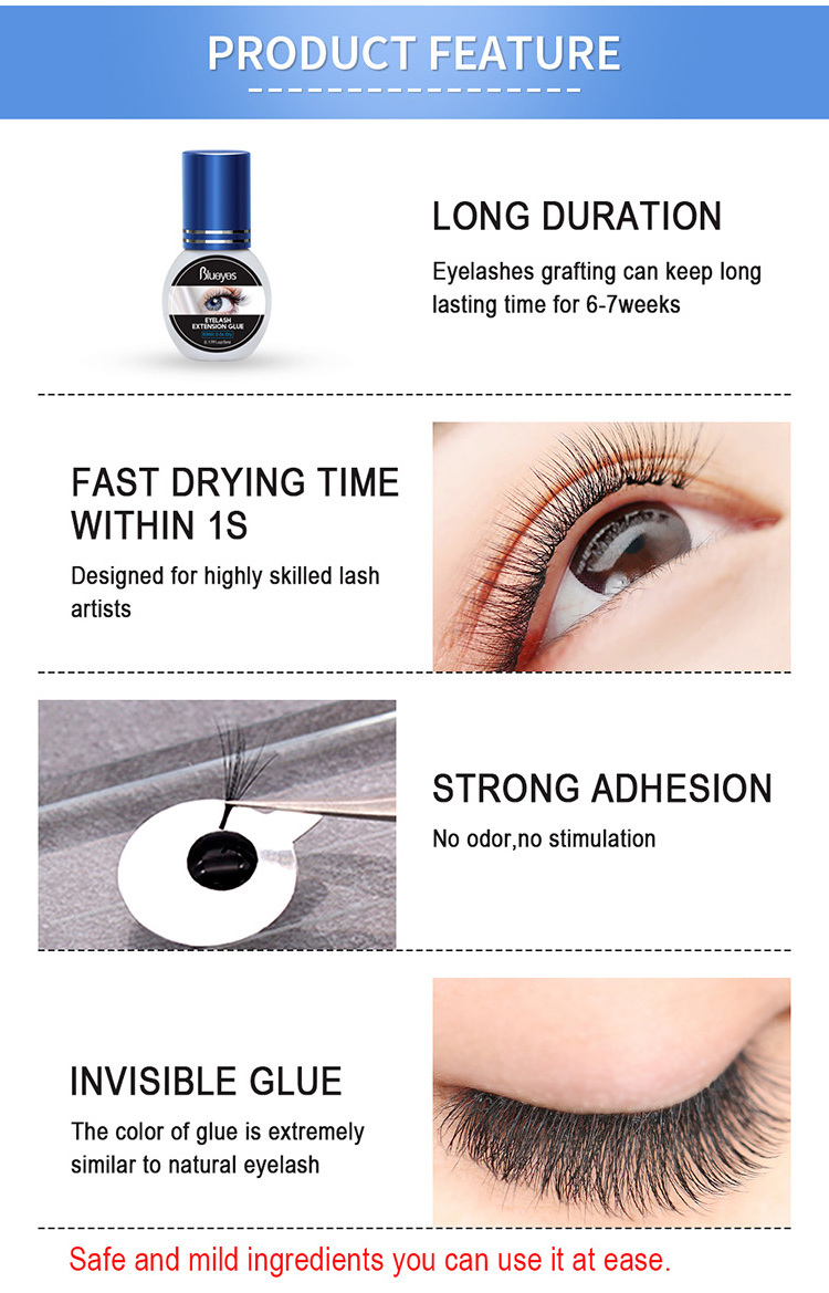 Wholesale Eyelash Extension Vegan Organic Eyelash Glue Black Waterproof Lash Glue Private Label