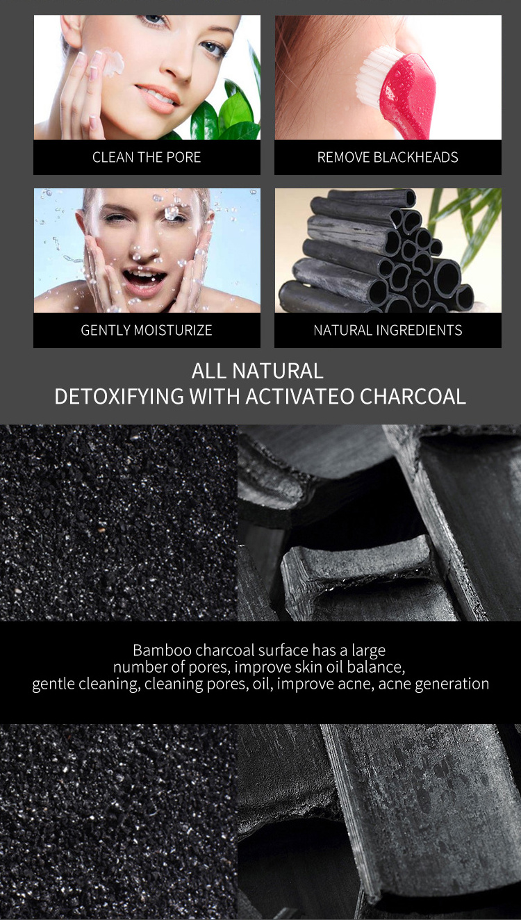 BLIW Private Label Men Skin Care Detoxifying Bamboo Charcoal Facial Cleanser Detox Face Wash For Oily Skin