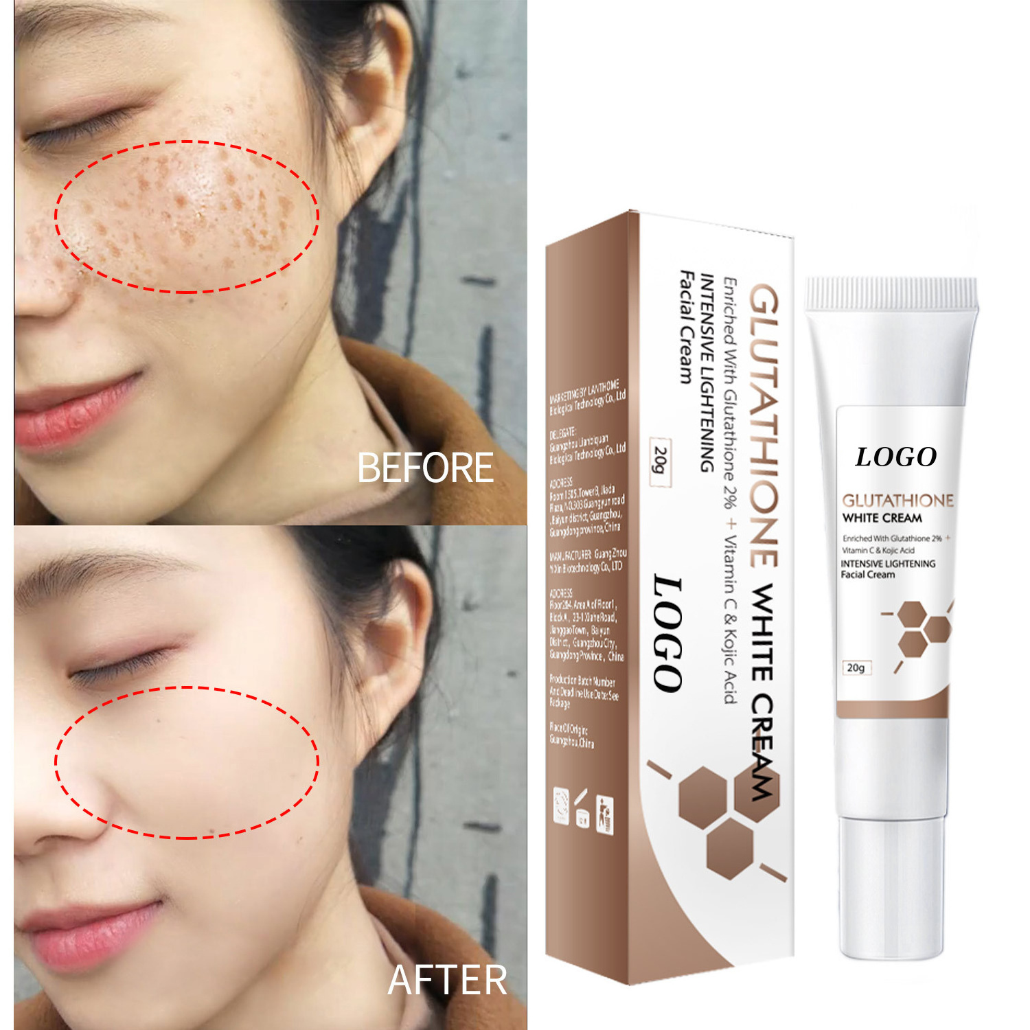 BLIW Private Label Beauty Dark Spot Remover Moisturizing Nourishing Brightening Face Cream Glutathione White Cream