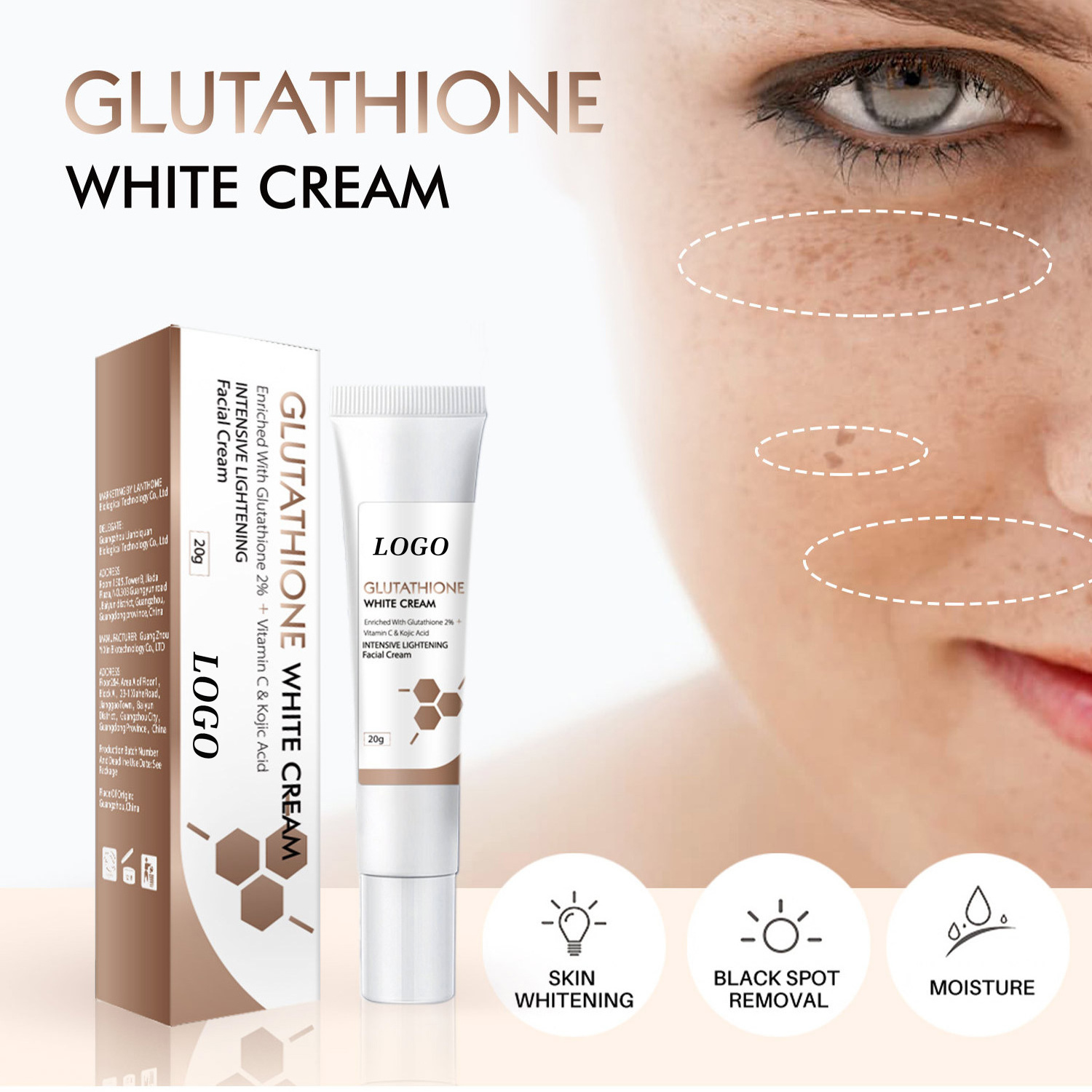 BLIW Private Label Beauty Dark Spot Remover Moisturizing Nourishing Brightening Face Cream Glutathione White Cream