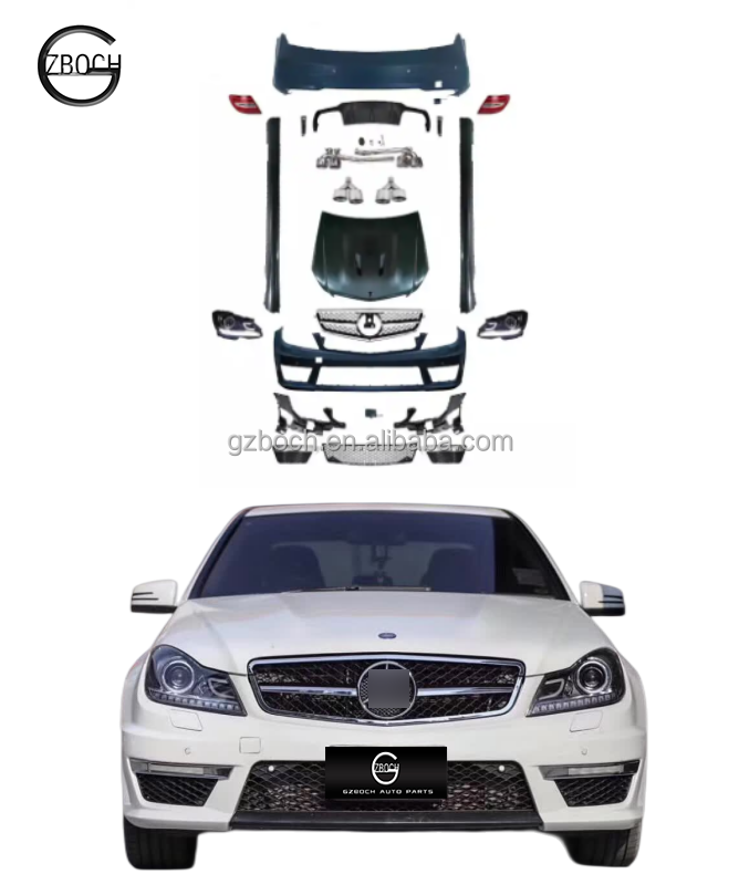 High Quality Body Kit For Mercedes Benz W204 C-class upgrade C63 AMG front car bumper engine hood