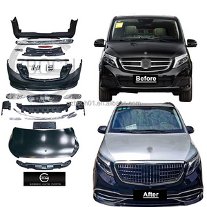 Body kit For Mercedes benz Vito V-class modified 2020 Maybach model front rear car lips engine hood car grill