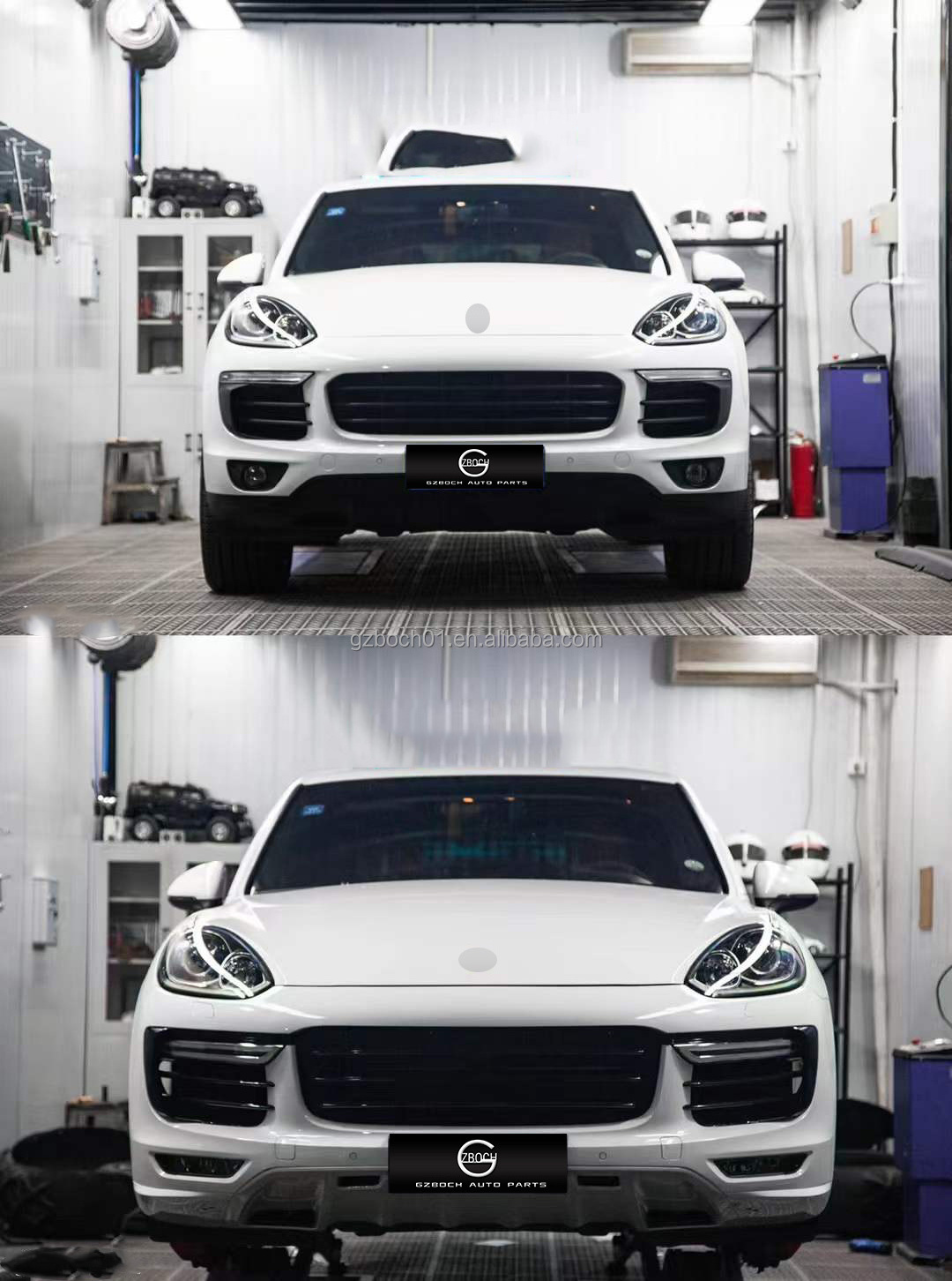 Car bumper kit for Porsche Cayenne 958.2 upgrade to Turbo GTS Body kit front bumper assembly side skirt from BOCH