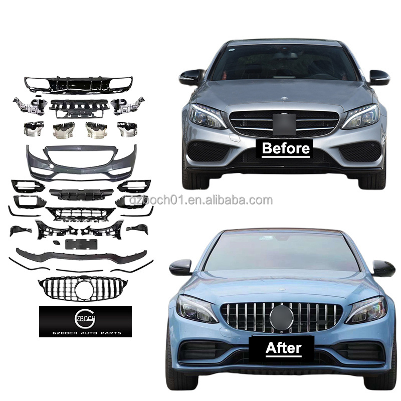 Bodykit For Benz W205 C205 C63s Amg Front Car Bumper Rear Car Bumper Auto Car Grill Auto Grille Exhaust pipe