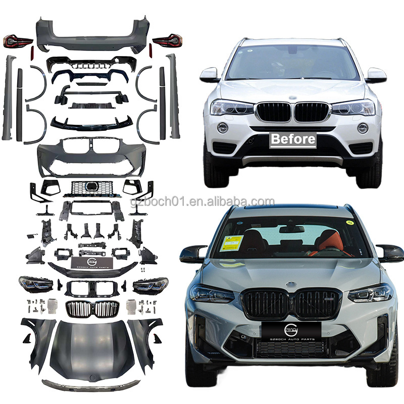 Body kit X3 F25 change to X3M for BMW F97 X3M car bumpers fenders hood Taillights Side skirt X3 Headlights