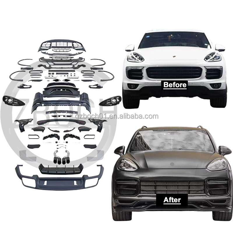 High Quality bodykit For Porsche Cayenne 958.2 old to new front rear bumper front rear lip 2022 PDLS Headlight