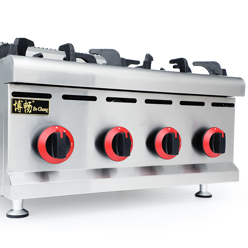 High Quality New Style Commercial Counter Top Four Burner Gas Range 201/304 Stainless Steel