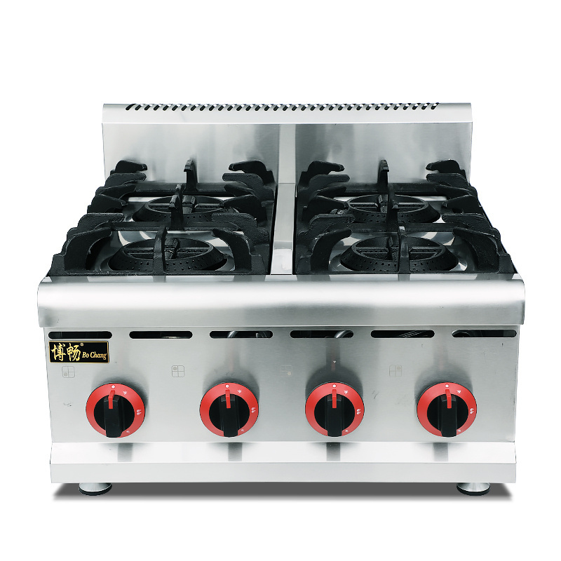 High Quality New Style Commercial Counter Top Four Burner Gas Range 201/304 Stainless Steel