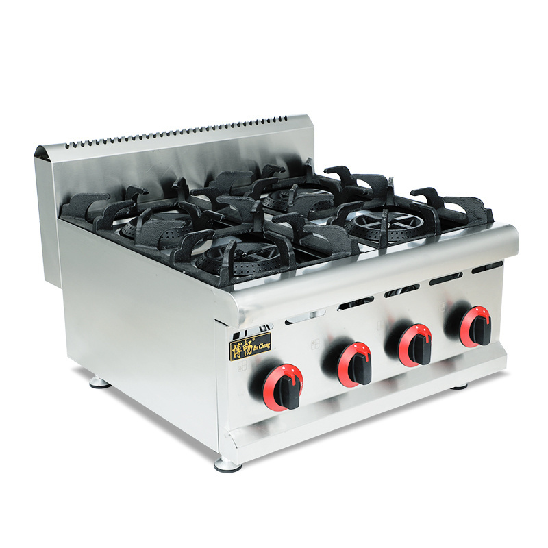 High Quality New Style Commercial Counter Top Four Burner Gas Range 201/304 Stainless Steel