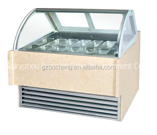 China Factory Gelato Mini Ice Cream Display Freezer / Italian Delicious Batch Freezer Showcase/Popsicle Display