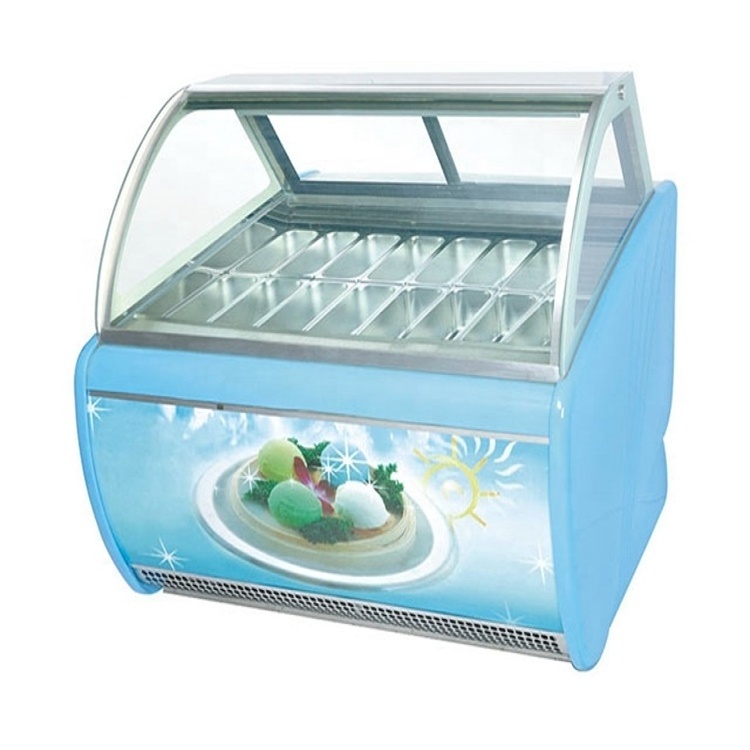 China Factory Gelato Mini Ice Cream Display Freezer / Italian Delicious Batch Freezer Showcase/Popsicle Display