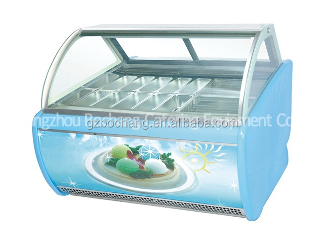 China Factory Gelato Mini Ice Cream Display Freezer / Italian Delicious Batch Freezer Showcase/Popsicle Display