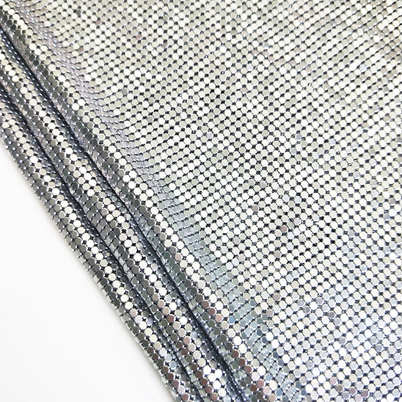 Shimmer wedding party decoration fabric metallic aluminum sequin tablecloth