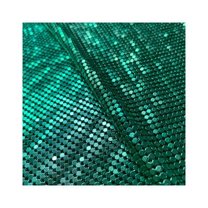 Green Soft Sequin Mesh Fabric Shiny Metallic Decorative Aluminum Flexible Sequin Drill Mesh Fabric