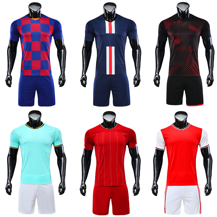 Thailand quality wholesale new designs blank soccer teams black and white model sublimation  printing custom football jersey