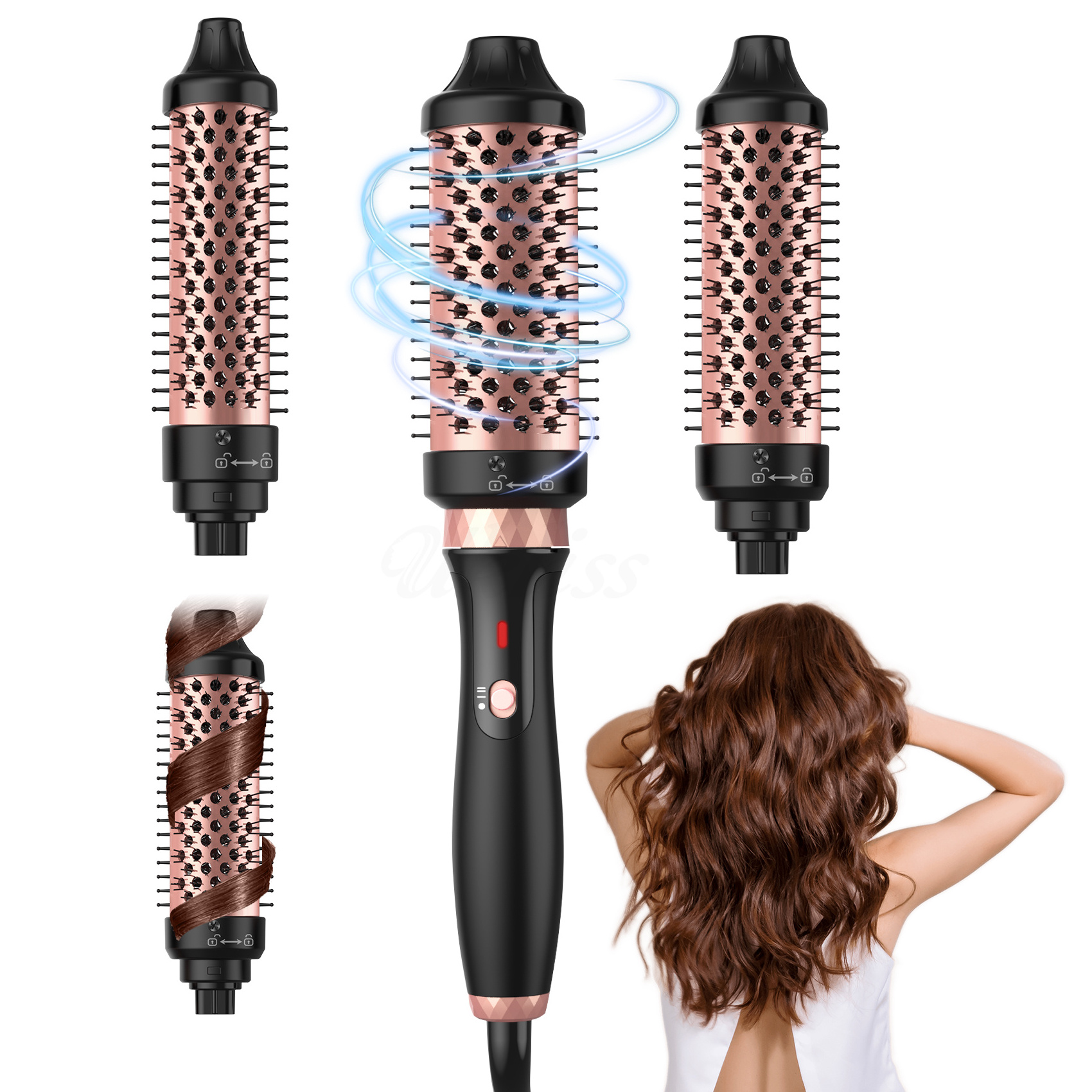 Custom Ceramic Hair Curler Dual PTC Hair Volumizing Curling Electric Hair Curler Comb