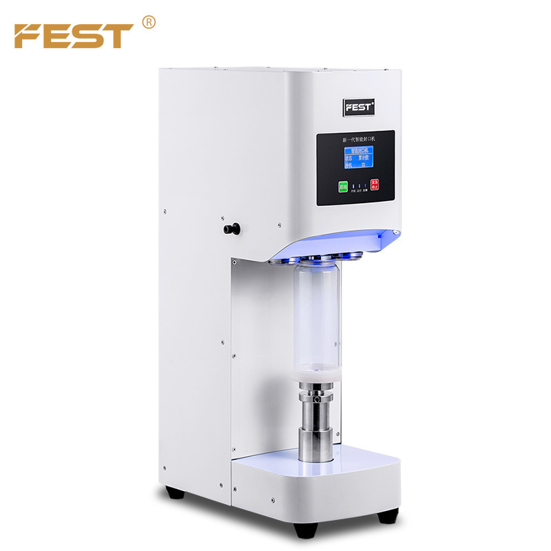 FEST Automatic Tea Pet Jar Tin Seal Machine Beverage Pet Clear Can Sealing Machine