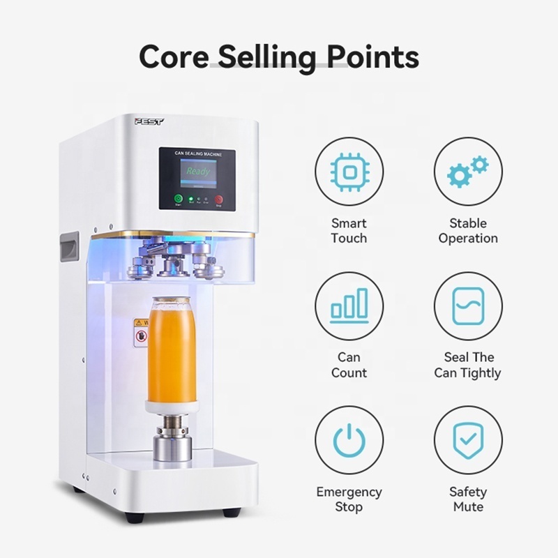 FEST Soda Beer Capping Sealer Non Rotary Lid Canning PET and Aluminum Tin Can Bottle Sealing Machine