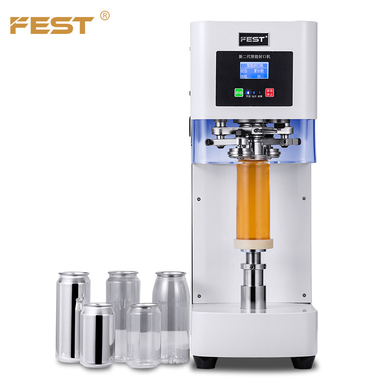 FEST Soda Beer Capping Sealer Non Rotary Lid Canning PET and Aluminum Tin Can Bottle Sealing Machine