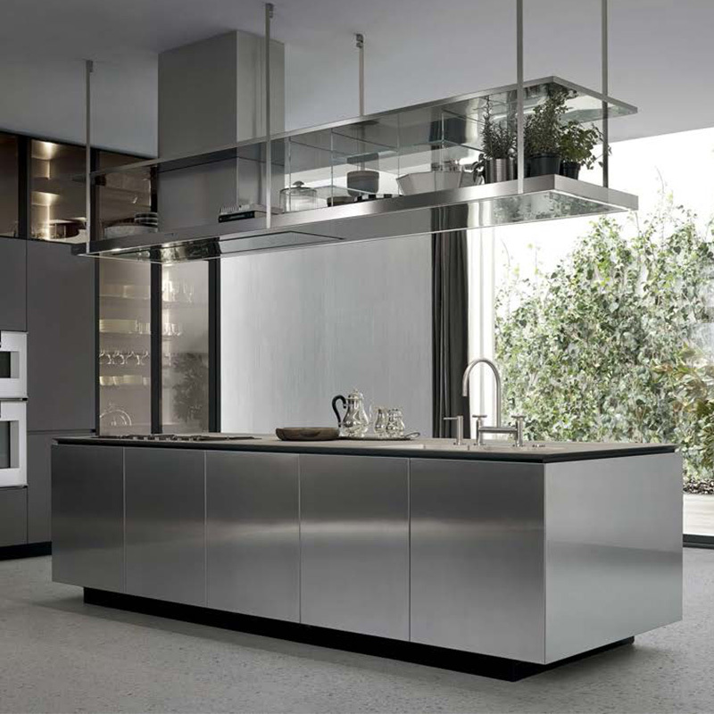 Latest Modern Kitchen Designs 2021 Custom Made American Modern Stainless Steel Kitchen Cabinets