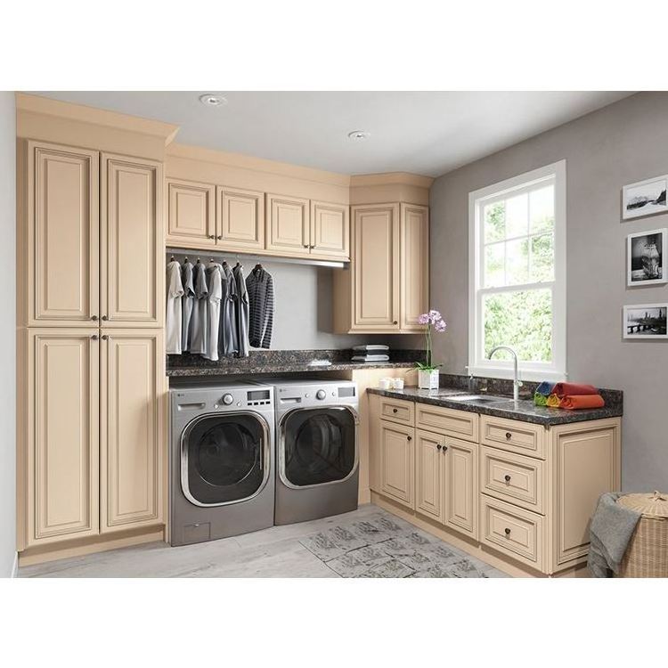 Hot Sale Custom Made Laundry Utility Room Storage Cupboards Hamper Cabinet