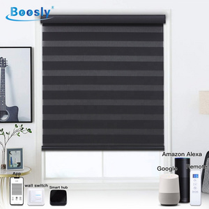 Day And Night Alexa Smart Zebra Roller Window Blinds Automatic Shades Motorized Shutter Blackout Electric Zebra Roller Shutters