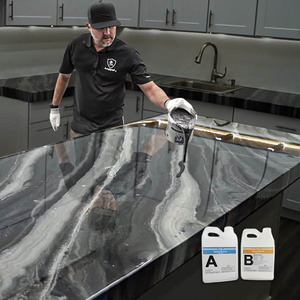 clear epoxy coating resina epoxica two component Liquid stone coat epoxy resin kit for counter tops & floors