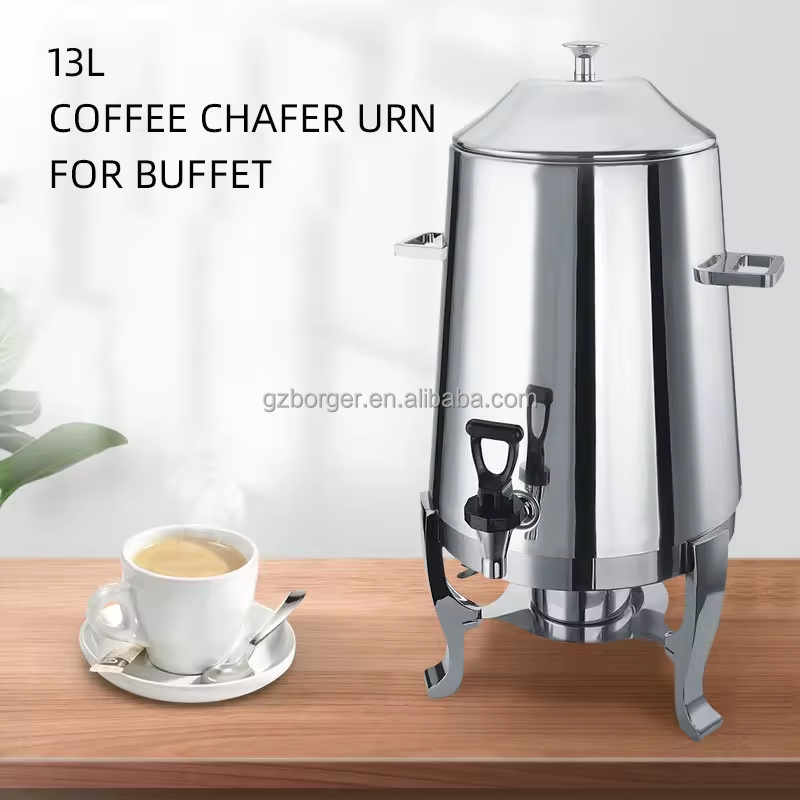 Hotel Stainless Steel 13L Hot Tea Coffee Restaurant Large Capacity Coffee Warmer Dispenser coffee urn