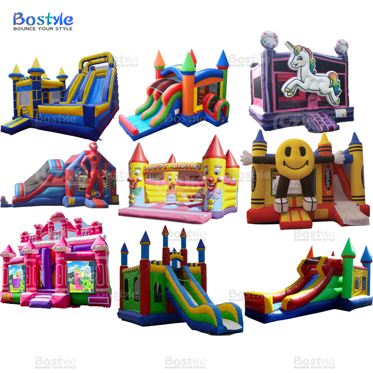 Hot sale cheap commercial giant kids jumping bouncer house combo jumpoline inflatable bouncy castle with slide