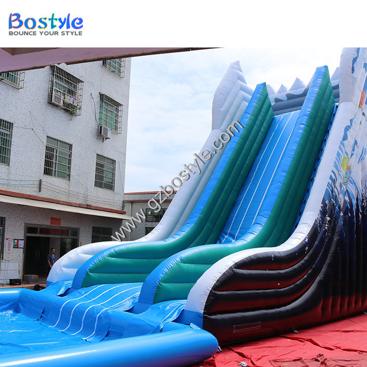 15m High Big Inflatable Water Slide for Adults and Kids Custom Size Fiberglass PVC Inflatable Large Slide Pool for Sale